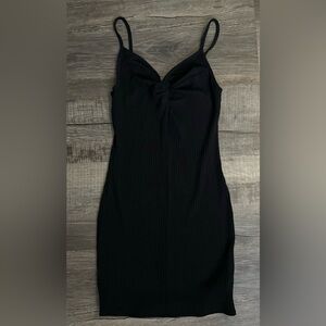 7DayWknd Black Ribbed Dress Body-con Mini Dress Size Medium